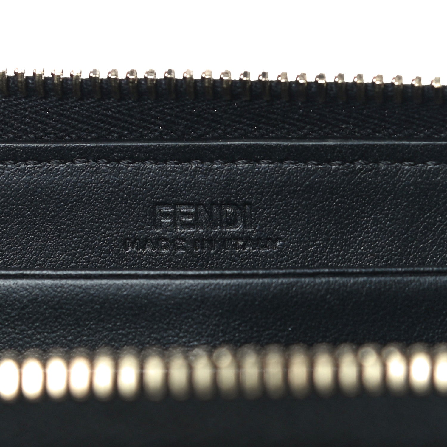 Fendi Vitello Liberty Century Lucido By The Way Zip Around Wallet Black 5 of 12