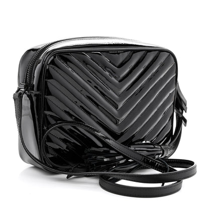 Saint Laurent Patent Calfskin Matelasse Monogram Lou Camera Bag Black 3 of 10