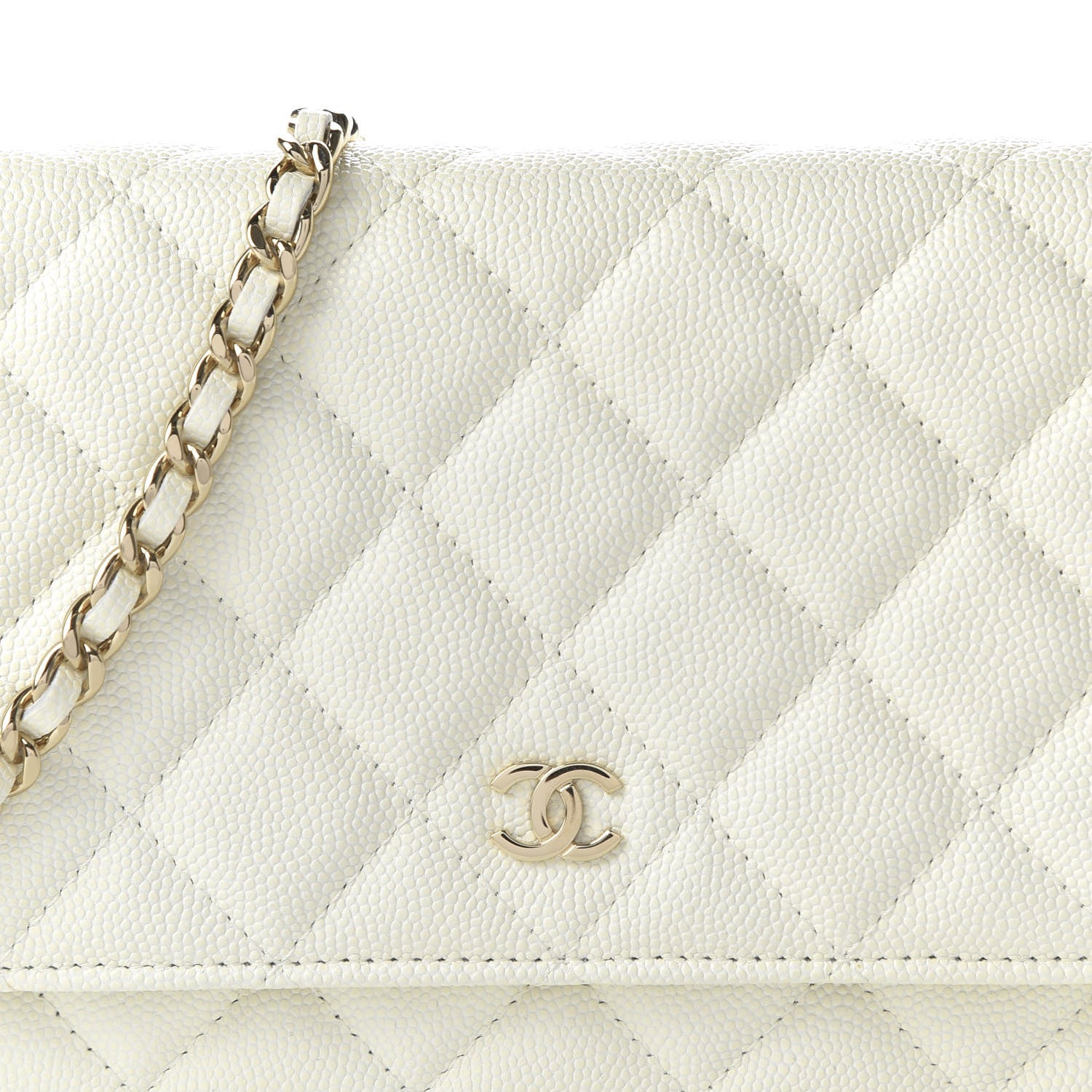 Chanel Caviar Quilted Wallet On Chain WOC White 10 of 11