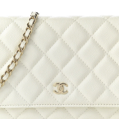Chanel Caviar Quilted Wallet On Chain WOC White 10 of 11