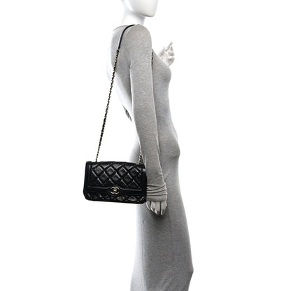 Chanel Crumpled Glazed Lambskin Quilted Small Flap Black 2 of 10