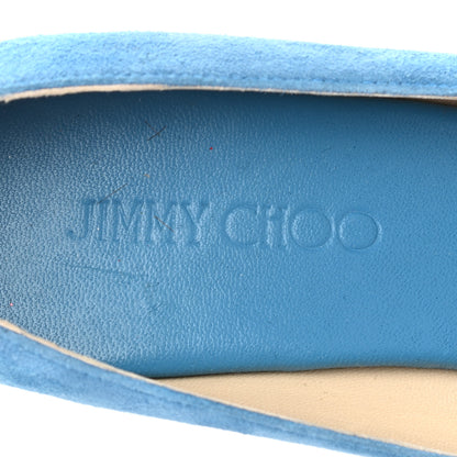 Jimmy Choo Suede Cork Pacific 120 Wedge Sandals 40 Blue 7 of 10