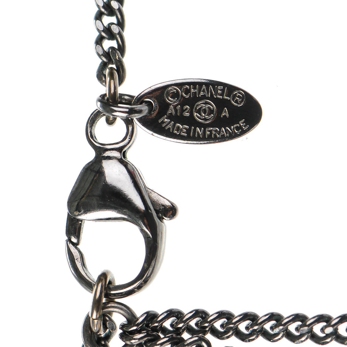 Enamel Camellia CC Necklace Black