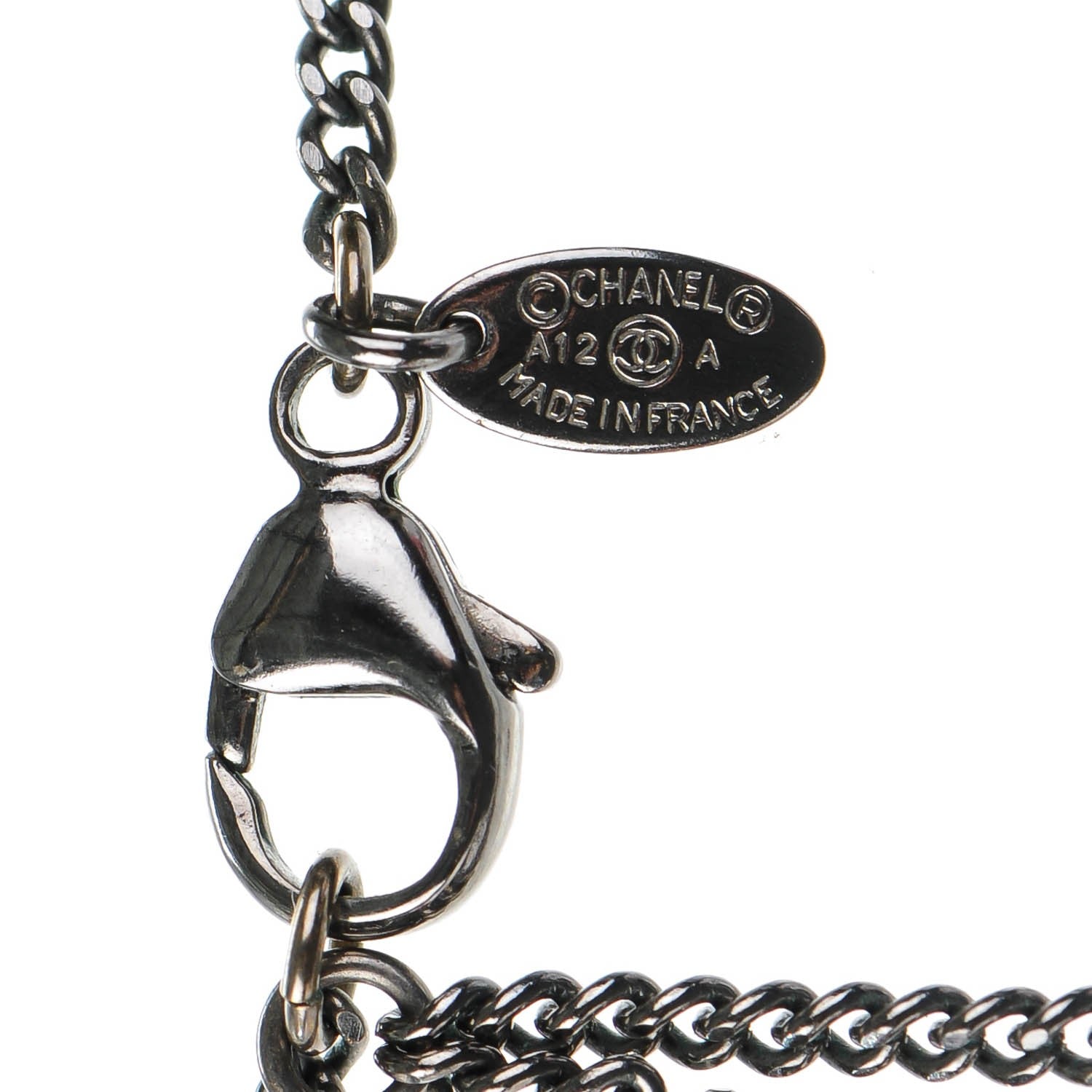 Chanel Enamel Camellia CC Necklace Black 5 of 6