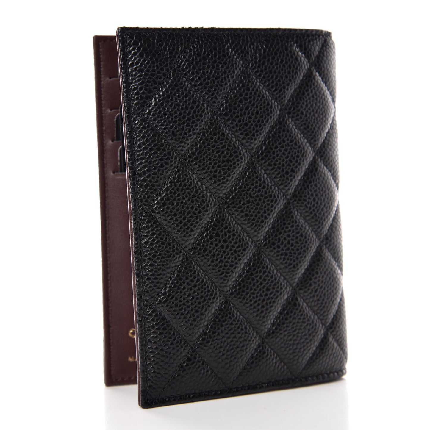 Caviar Quilted Passport Holder Black