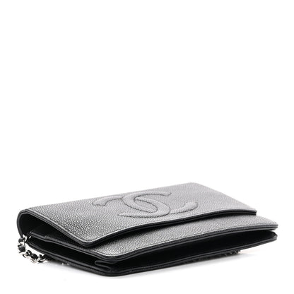 Chanel Caviar Timeless CC Wallet on Chain WOC Black 4 of 15