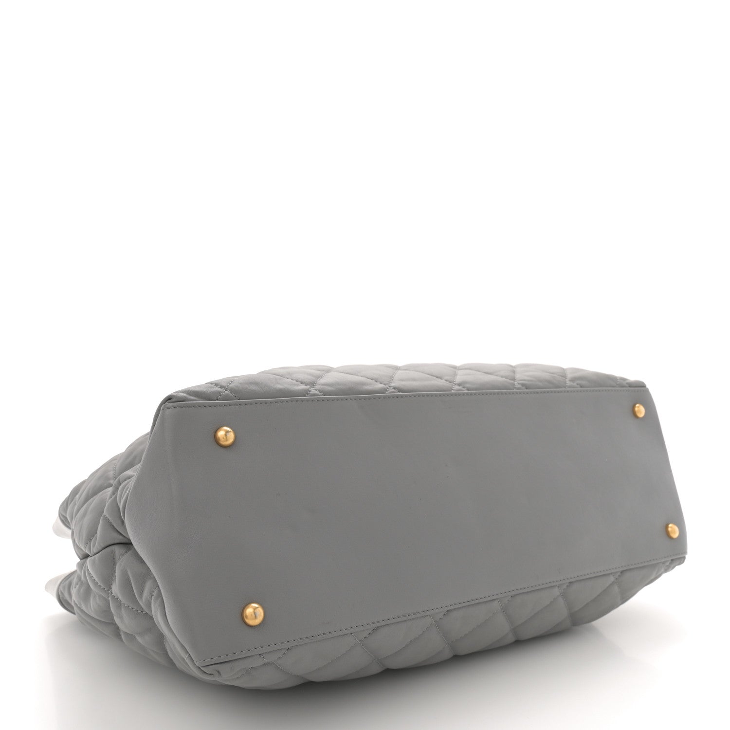 Chanel Calfskin Quilted Large Soft Elegance Tote Grey 4 of 12