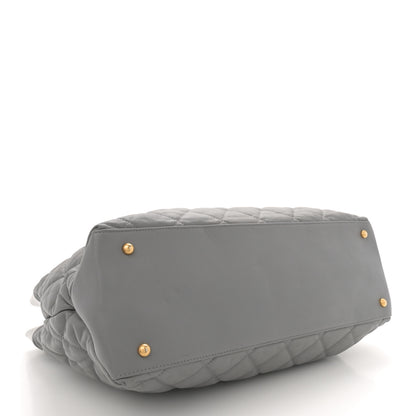 Chanel Calfskin Quilted Large Soft Elegance Tote Grey 4 of 12