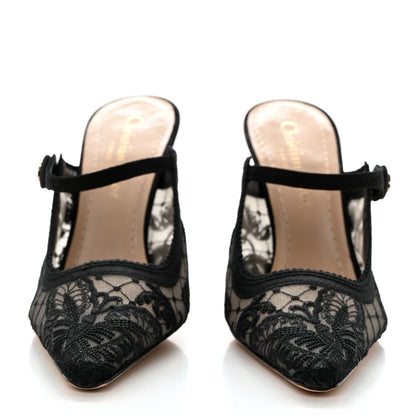 Christian Dior Mesh Butterfly Embroidered Pumps 35 Black 2 of 8