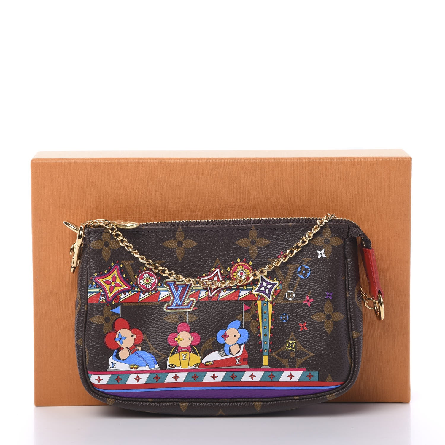Louis Vuitton Monogram 2020 Christmas Animation Bumper Cars Mini Pochette Accessories Coquelicot 7 of 7