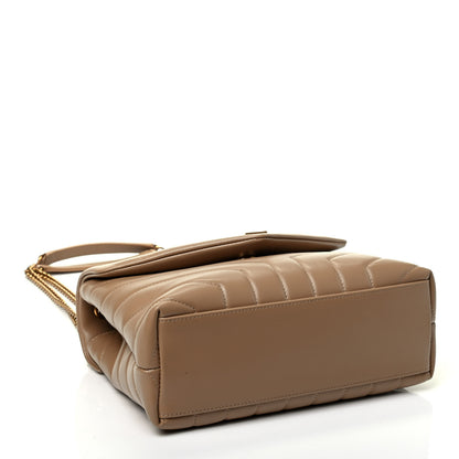 Saint Laurent Calfskin Y Quilted Monogram Small Loulou Chain Satchel Cork 3 of 4