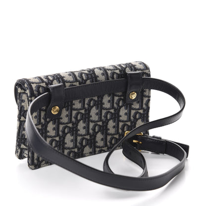 Christian Dior Oblique Saddle Belt Bag Blue 3 of 12