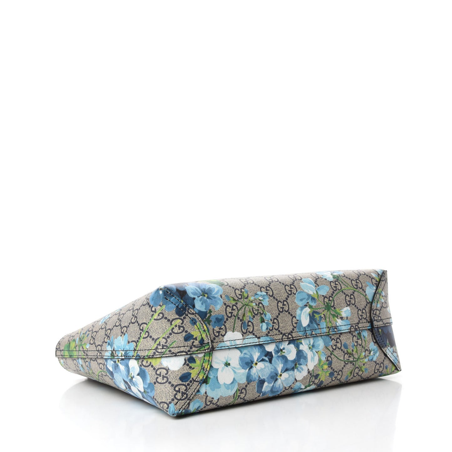 GG Supreme Monogram Blooms Small Reversible Tote Beige Blue Navy