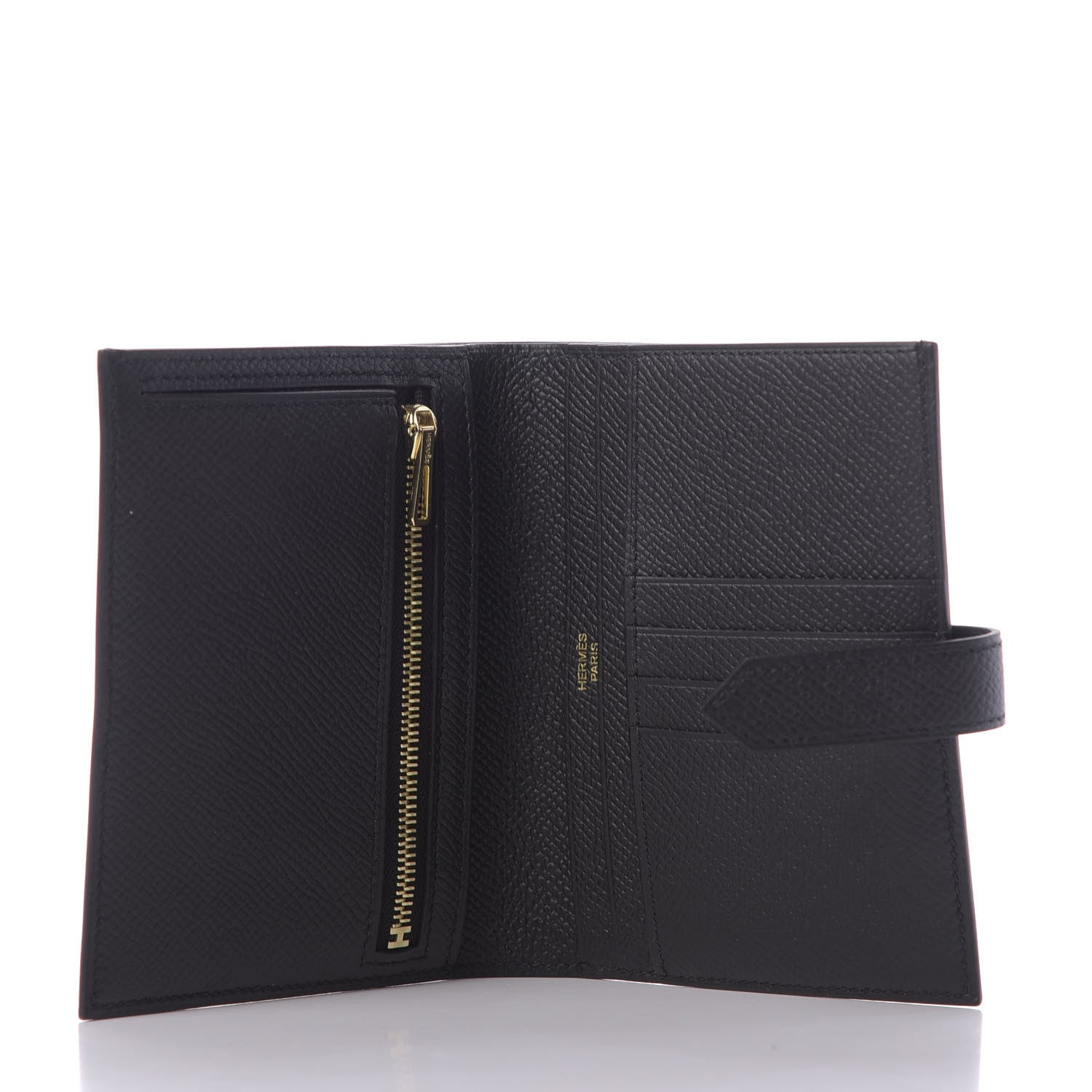 Hermes Epsom Bearn Compact Wallet Black 5 of 11
