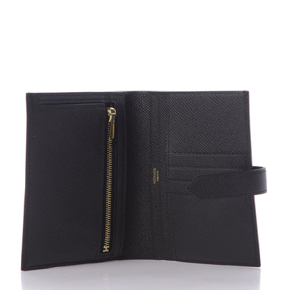 Hermes Epsom Bearn Compact Wallet Black 5 of 11