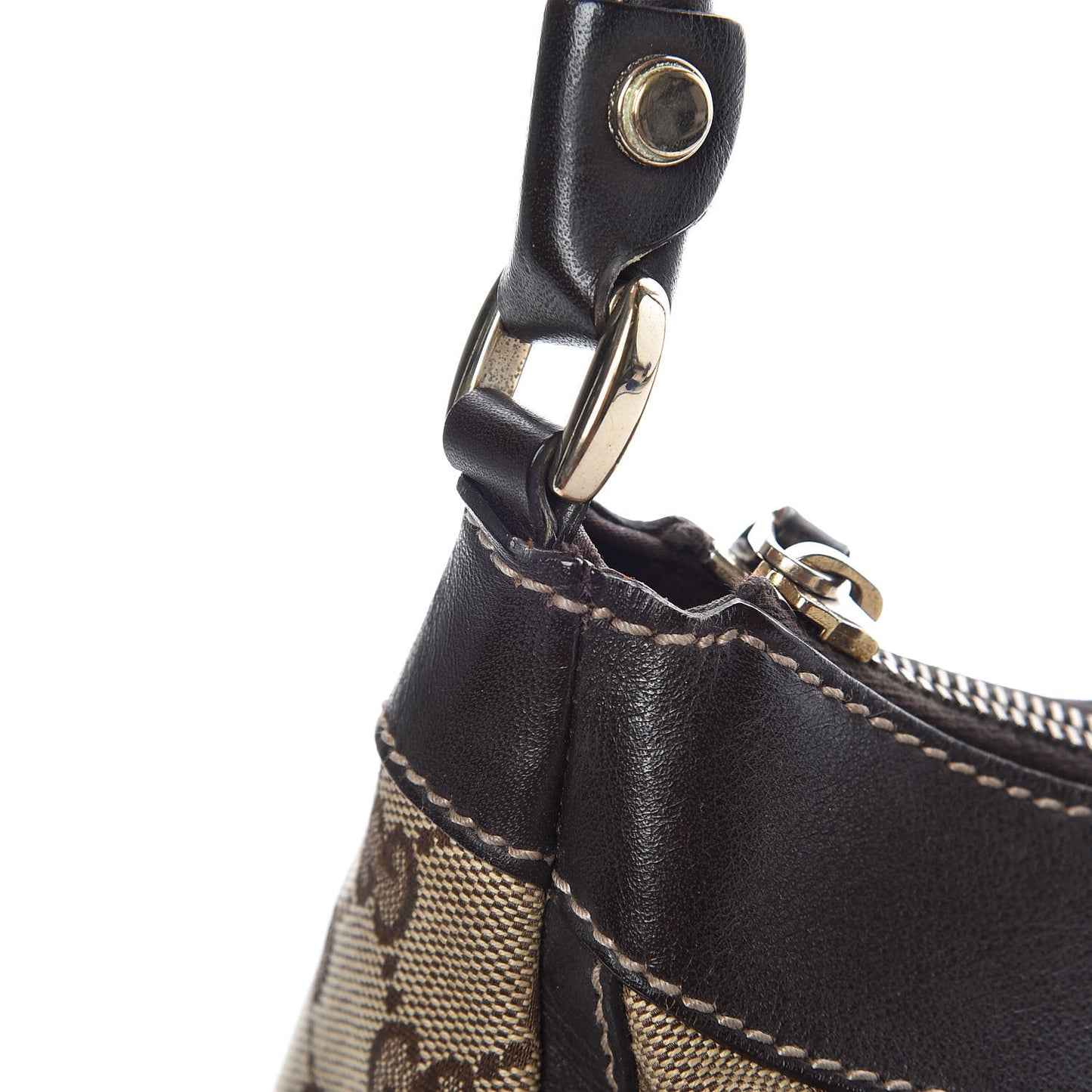Monogram Small D Gold Hobo Brown