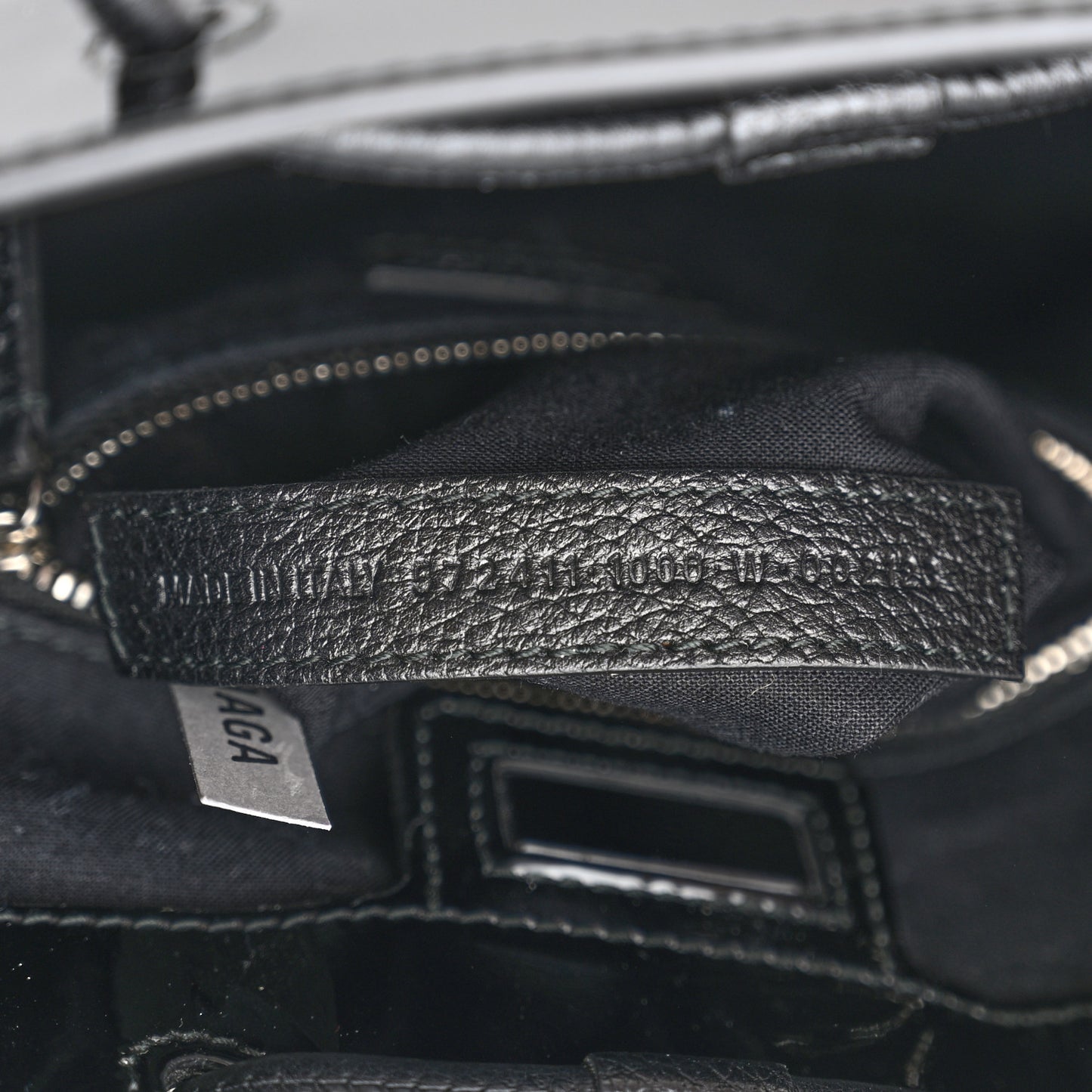 Patent Calfskin Logo Shopping Tote XXS Black