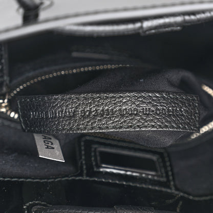 Balenciaga Patent Calfskin Logo Shopping Tote XXS Black 7 of 10