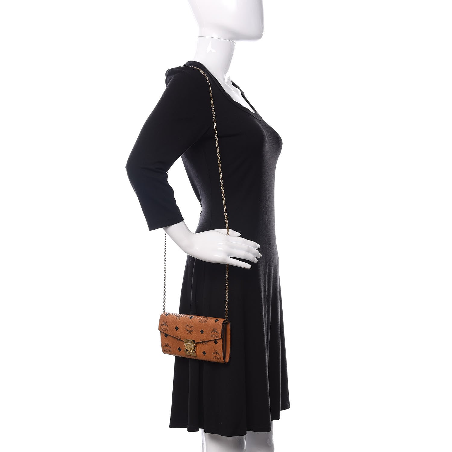 MCM Visetos Large Patricia Wallet On Chain Cognac 2 of 10