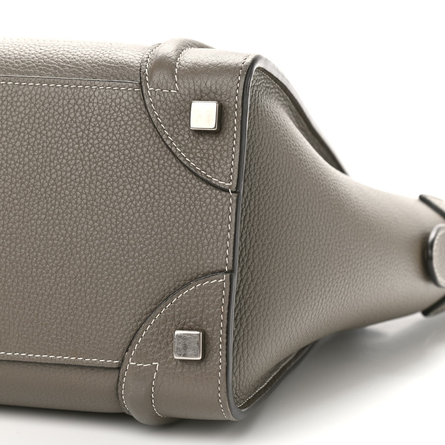 Celine Drummed Calfskin Micro Luggage Souris 13 of 13