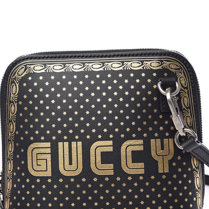 Gucci X SEGA Calfskin GUCCY Stars Mini Dome Shoulder Bag Black Gold 8 of 10