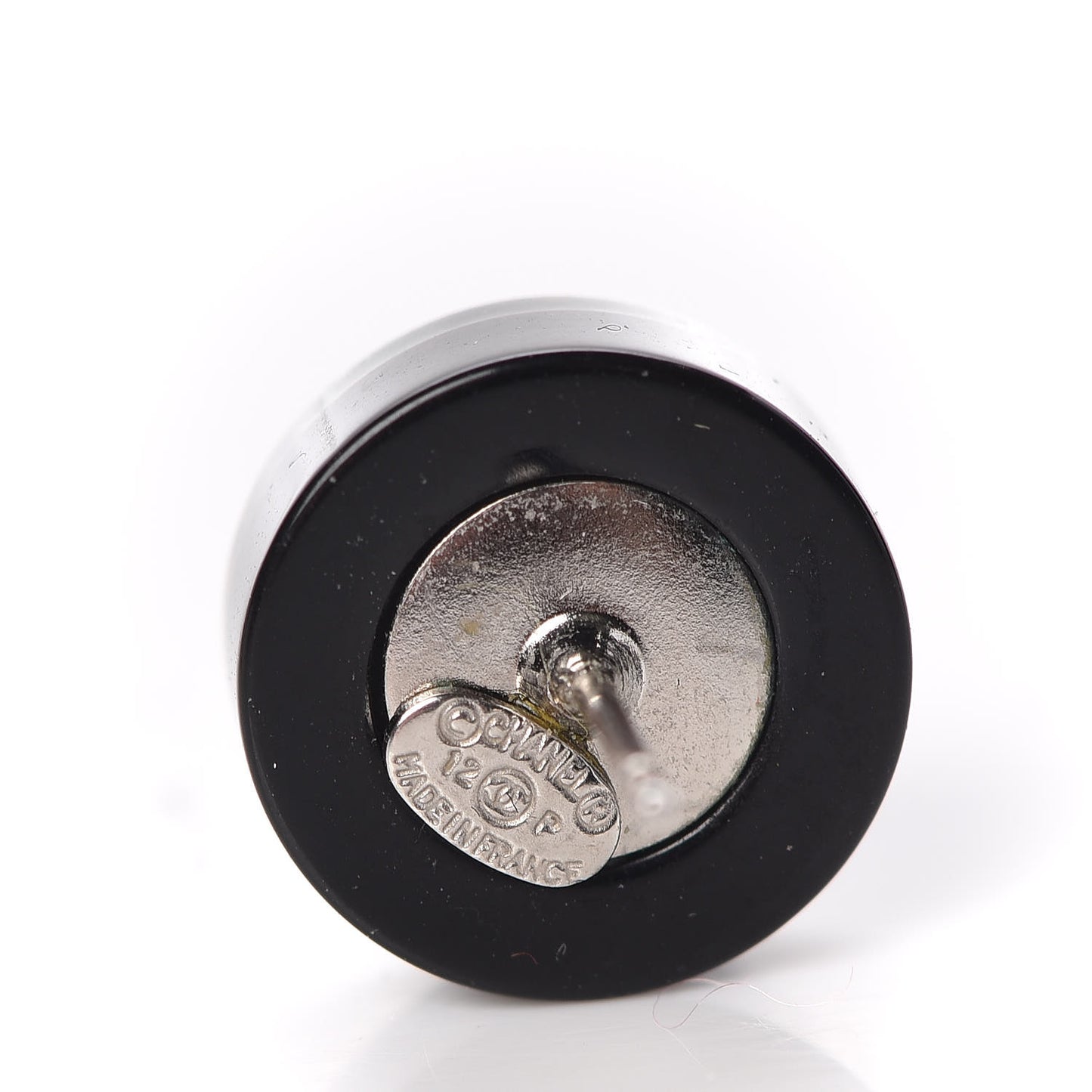 Resin Abalone CC Stud Earrings Black