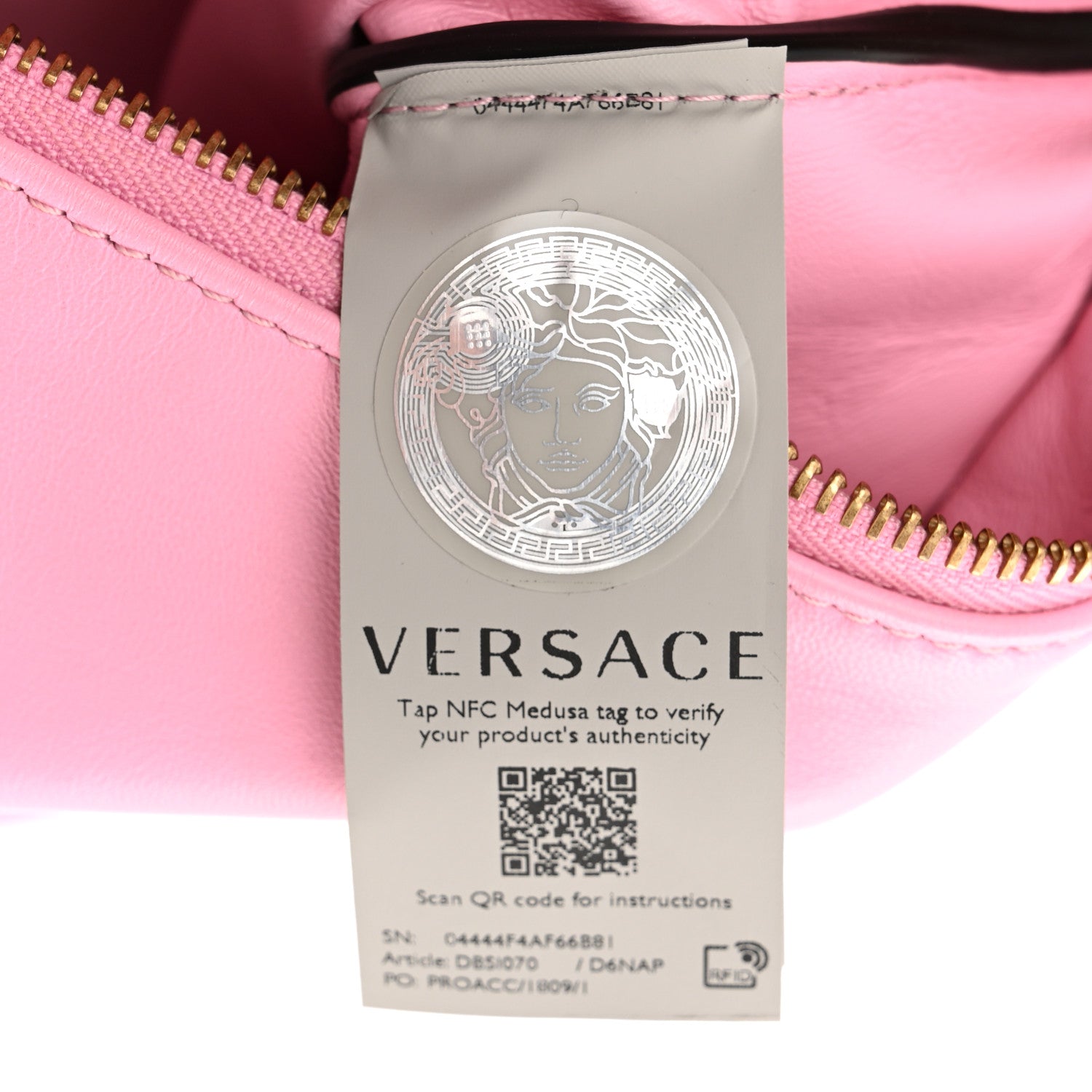 Versace Calfskin La Medusa Chain Hobo Pink 7 of 10