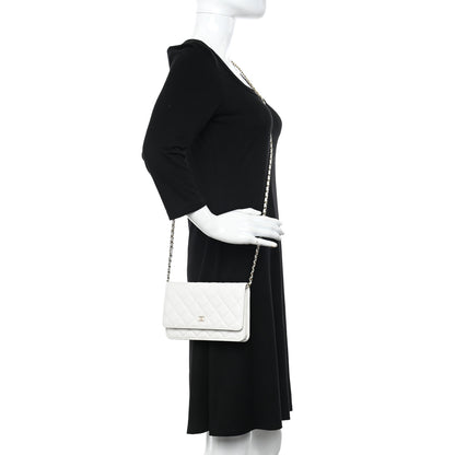Chanel Caviar Quilted Wallet On Chain WOC White 2 of 13