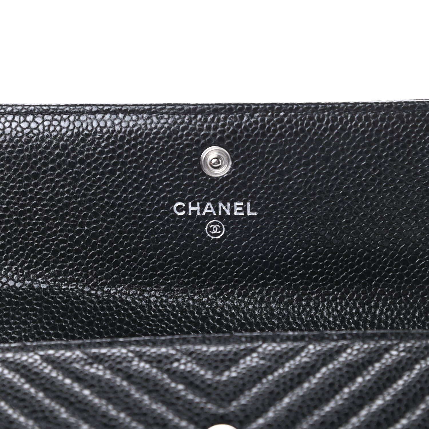 Chanel Caviar Chevron Quilted Boy Flap Wallet Black 6 of 10