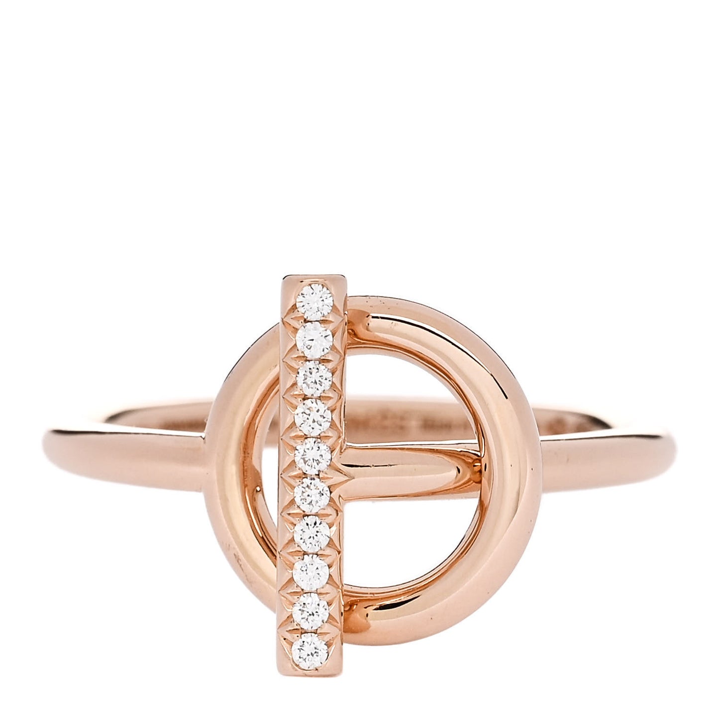 18K Rose Gold Diamond PM Echappee Ring 58 8.5