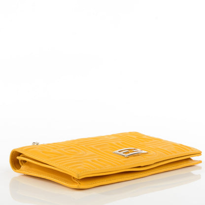 Fendi Nappa Logo Embossed Long Wallet On Chain Lemon Giallo 4 of 8