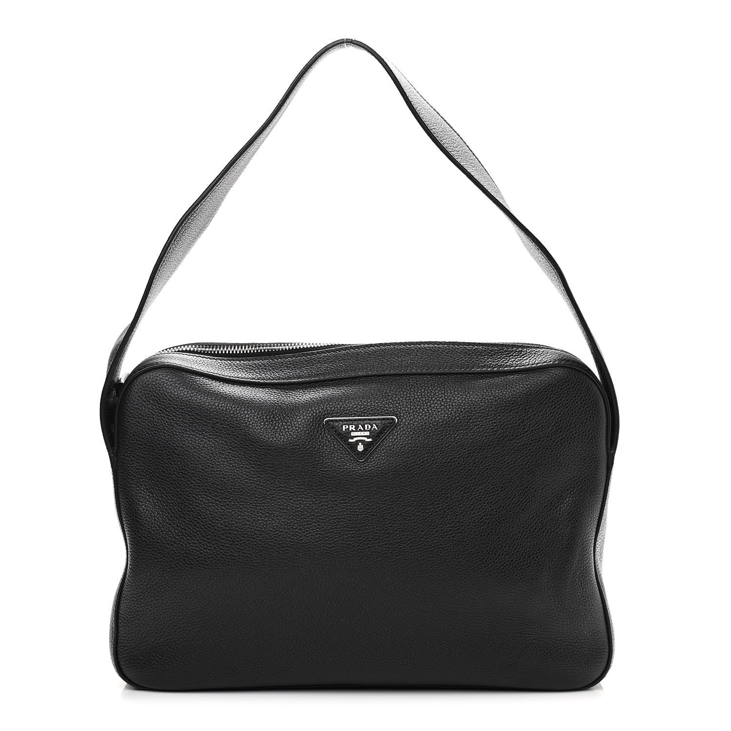 Prada Vitello Daino Shoulder Bag Black 1 of 13