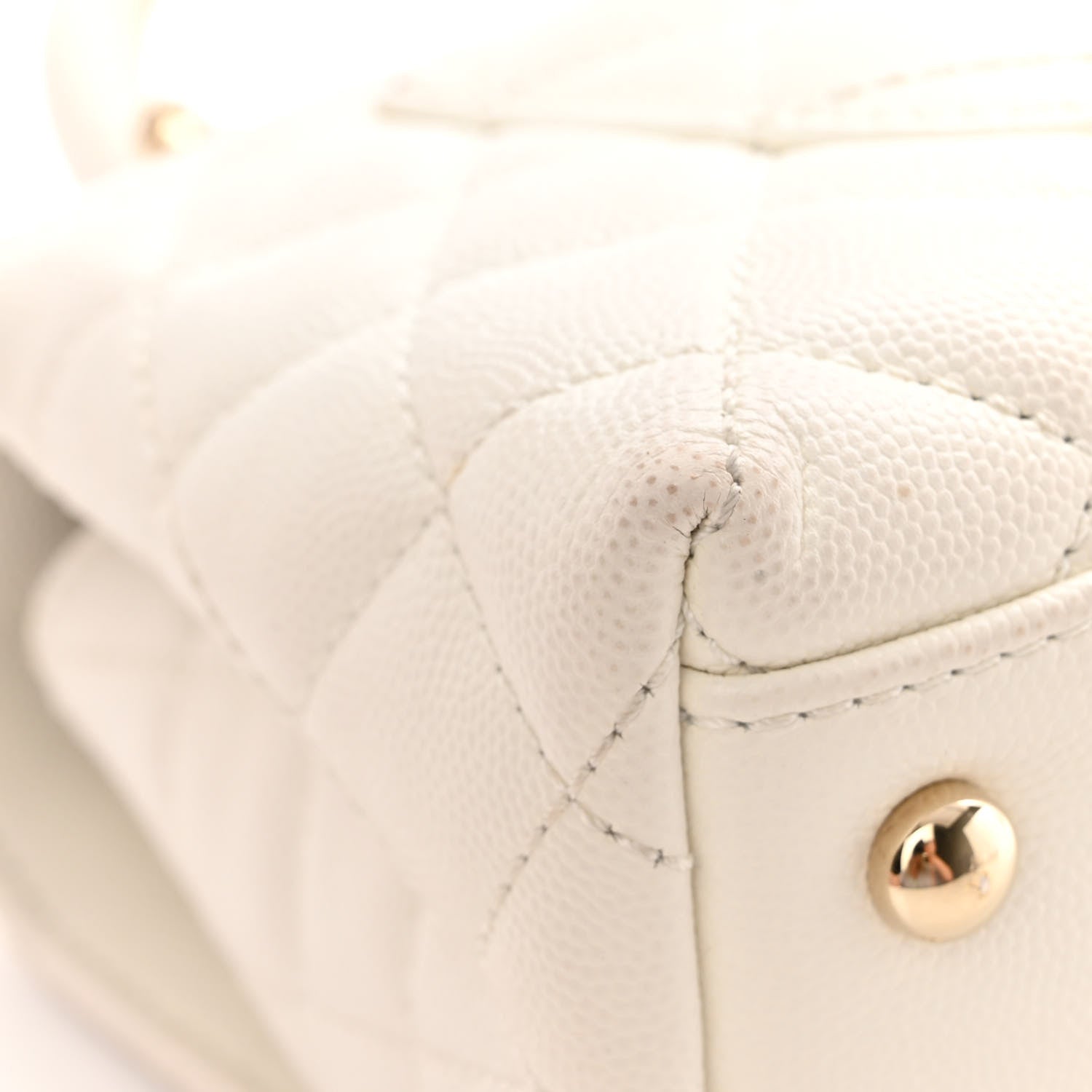 Chanel Caviar Quilted Mini Coco Handle Flap White 12 of 13