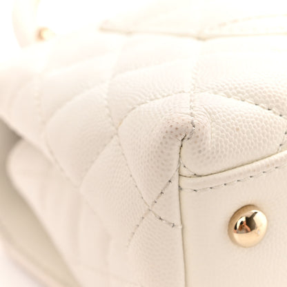 Chanel Caviar Quilted Mini Coco Handle Flap White 12 of 13