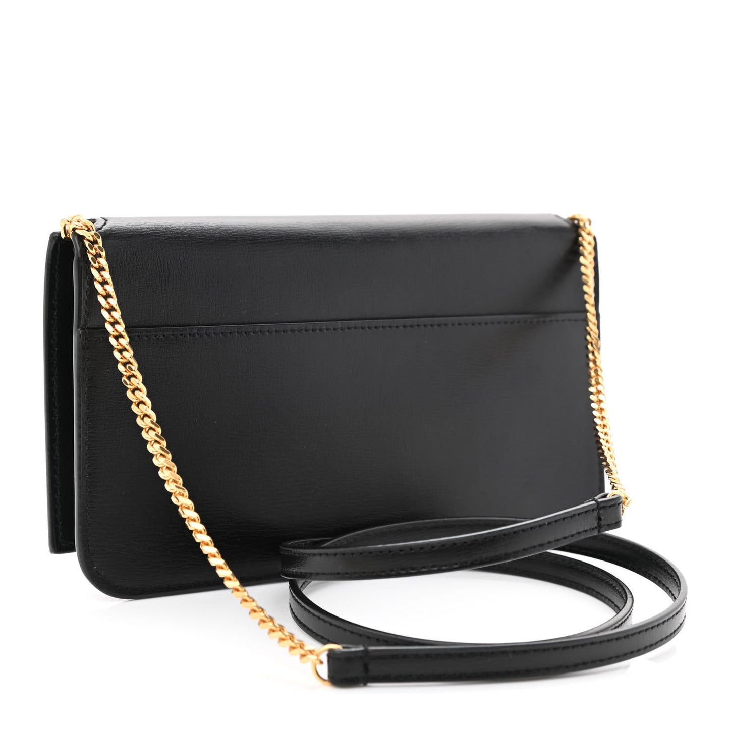 Smooth Calfskin Monogram Phone Holder Crossbody Black