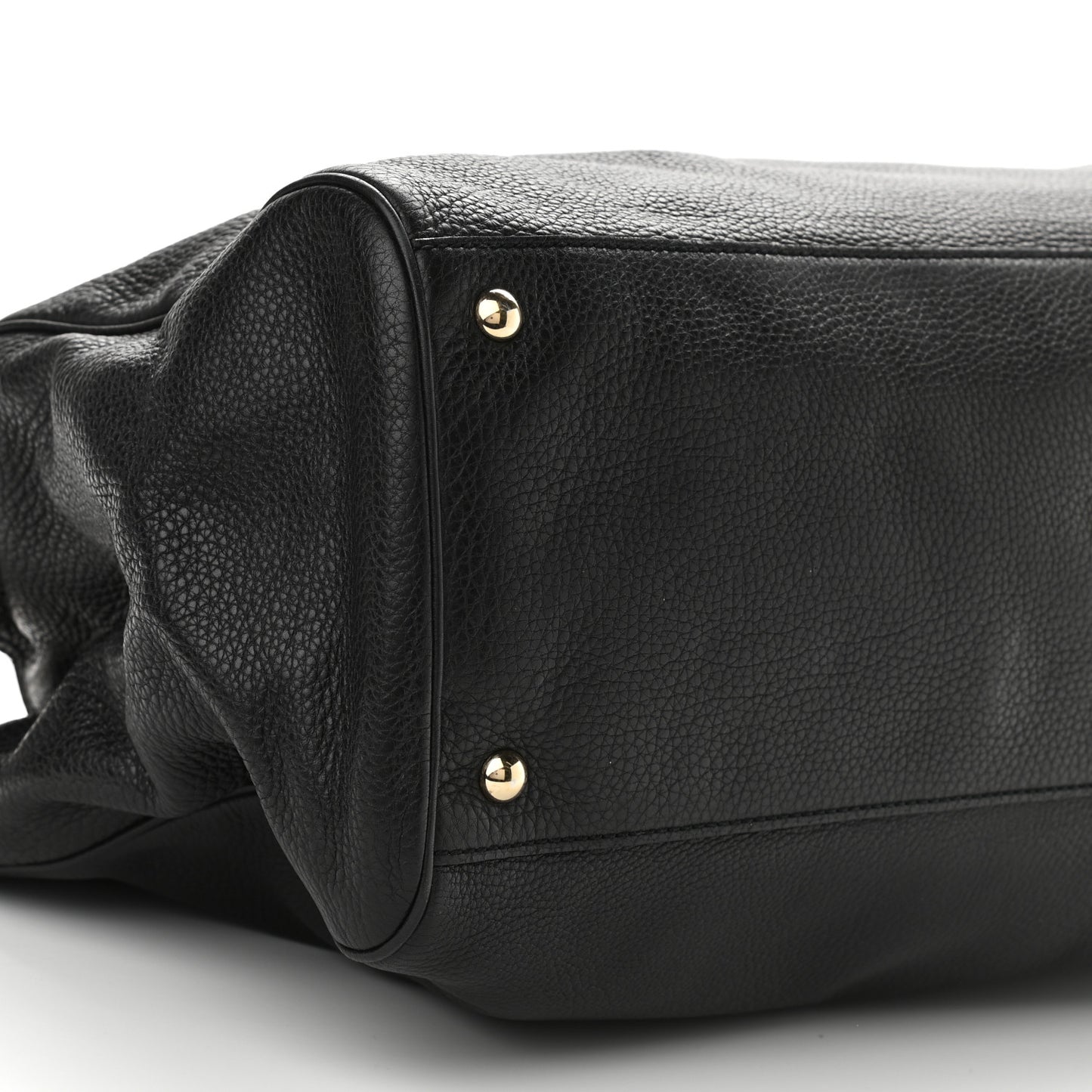 Calfskin Large Bamboo Shopper Tote Black