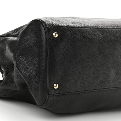 Gucci Calfskin Large Bamboo Shopper Tote Black 8 of 9