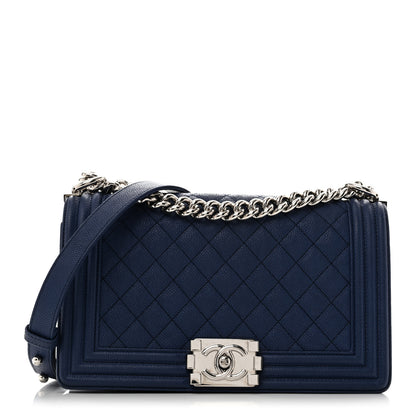 Chanel Caviar Quilted Medium Boy Flap Dark Blue 1 of 13