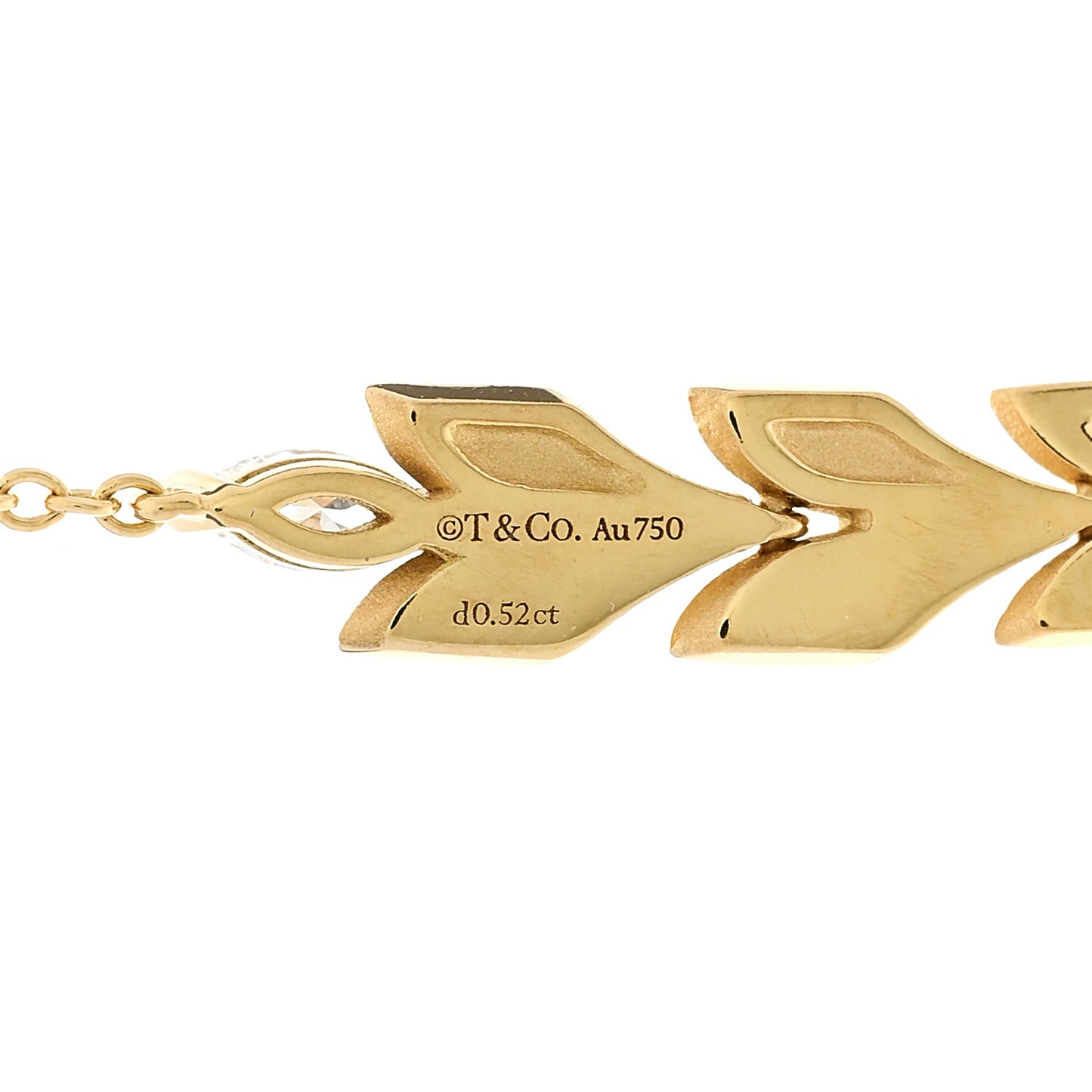 18K Yellow Gold Diamond Victoria Vine East West Necklace