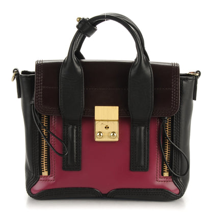 3.1 Phillip Lim 3.1 Smooth Calfskin Tri-Color Mini Pashli Satchel Oxblood 1 of 11