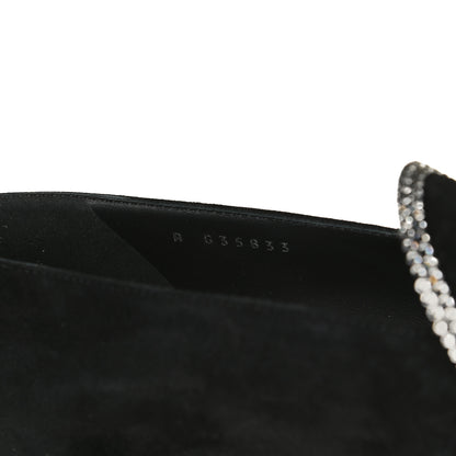 Chanel Suede Calfskin Grosgrain Crystal Star Mocassin Loafers 36.5 Black 9 of 10