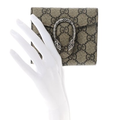Gucci GG Supreme Monogram Dionysus Card Case Wallet Beige Taupe 2 of 11