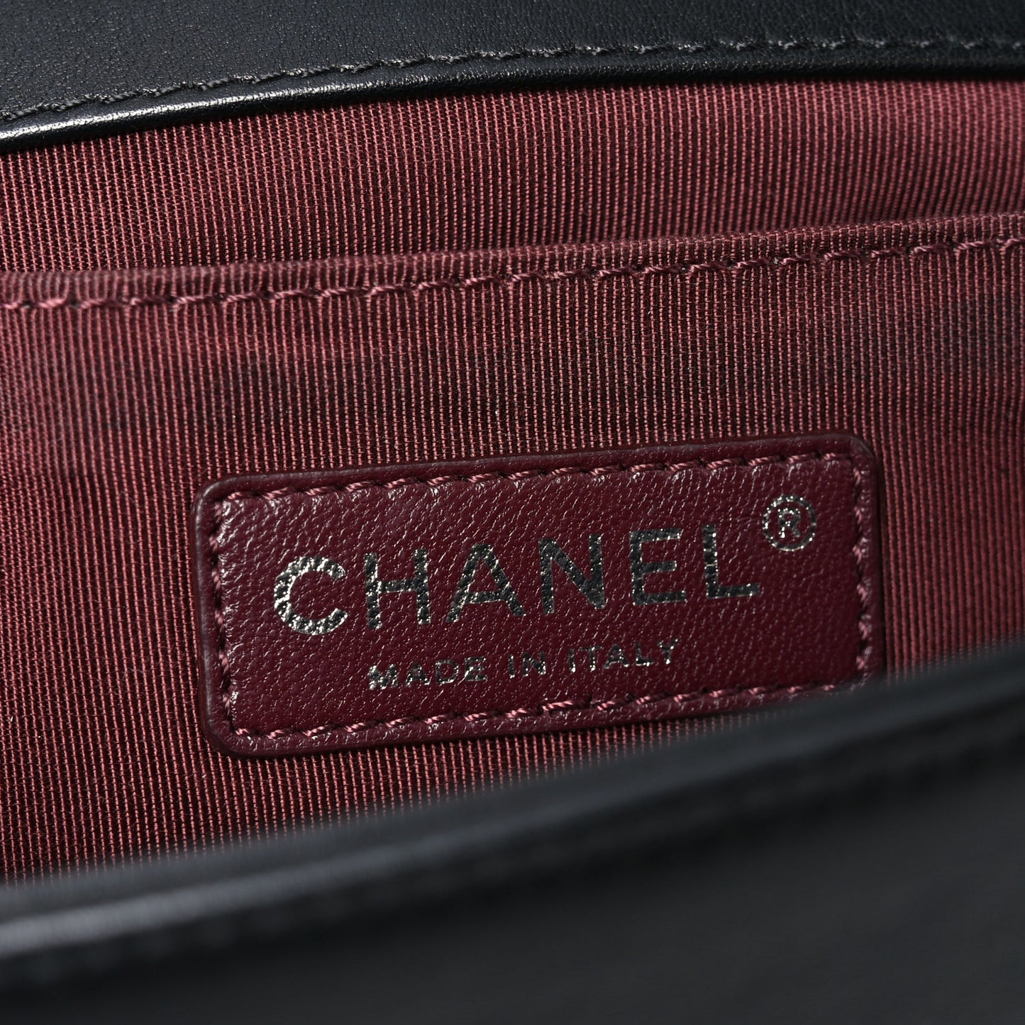 Calfskin Woven Medium Boy Flap Black White