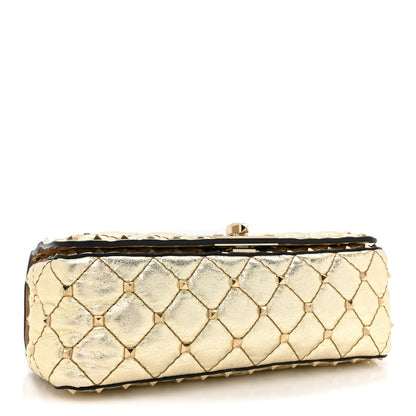 Valentino Garavani Metallic Nappa Small Rockstud Spike Shoulder Bag Platino 4 of 16
