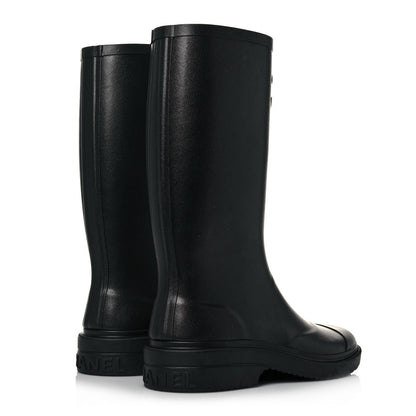 Chanel Caoutchouk CC High Boots 39 Black 4 of 7