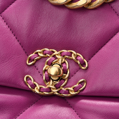 Chanel Lambskin Quilted Medium Chanel 19 Flap Purple 11 of 12