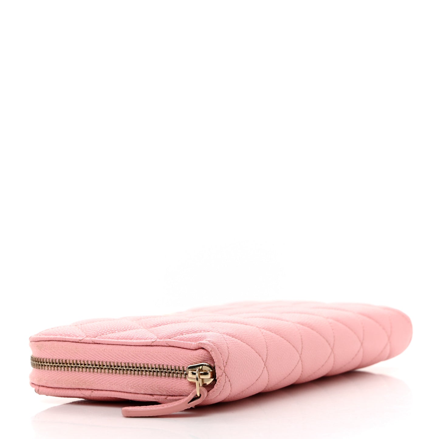 Caviar Quilted Large Gusset Zip Around Wallet Pink