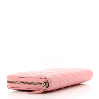 Chanel Caviar Quilted Large Gusset Zip Around Wallet Pink 4 of 9
