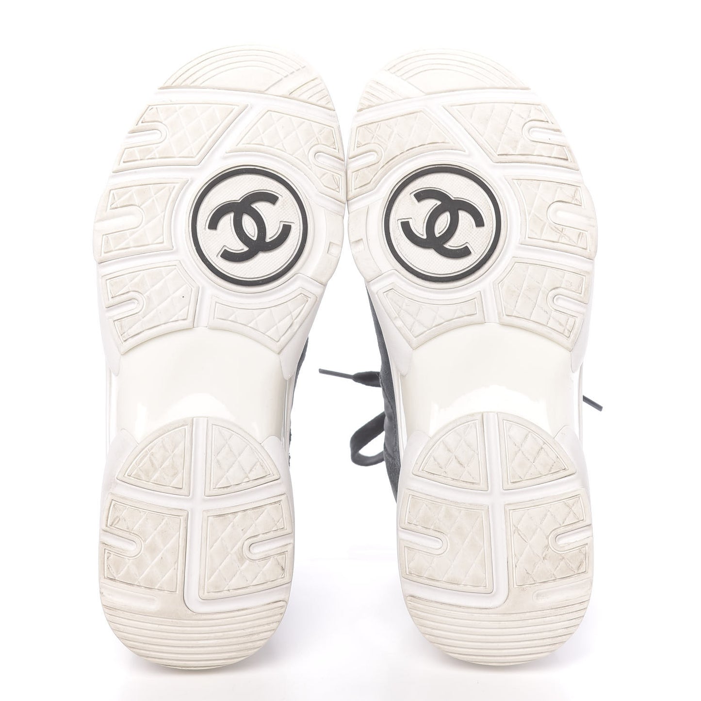 Denim Suede Calfskin CC Sneakers 36 Grey