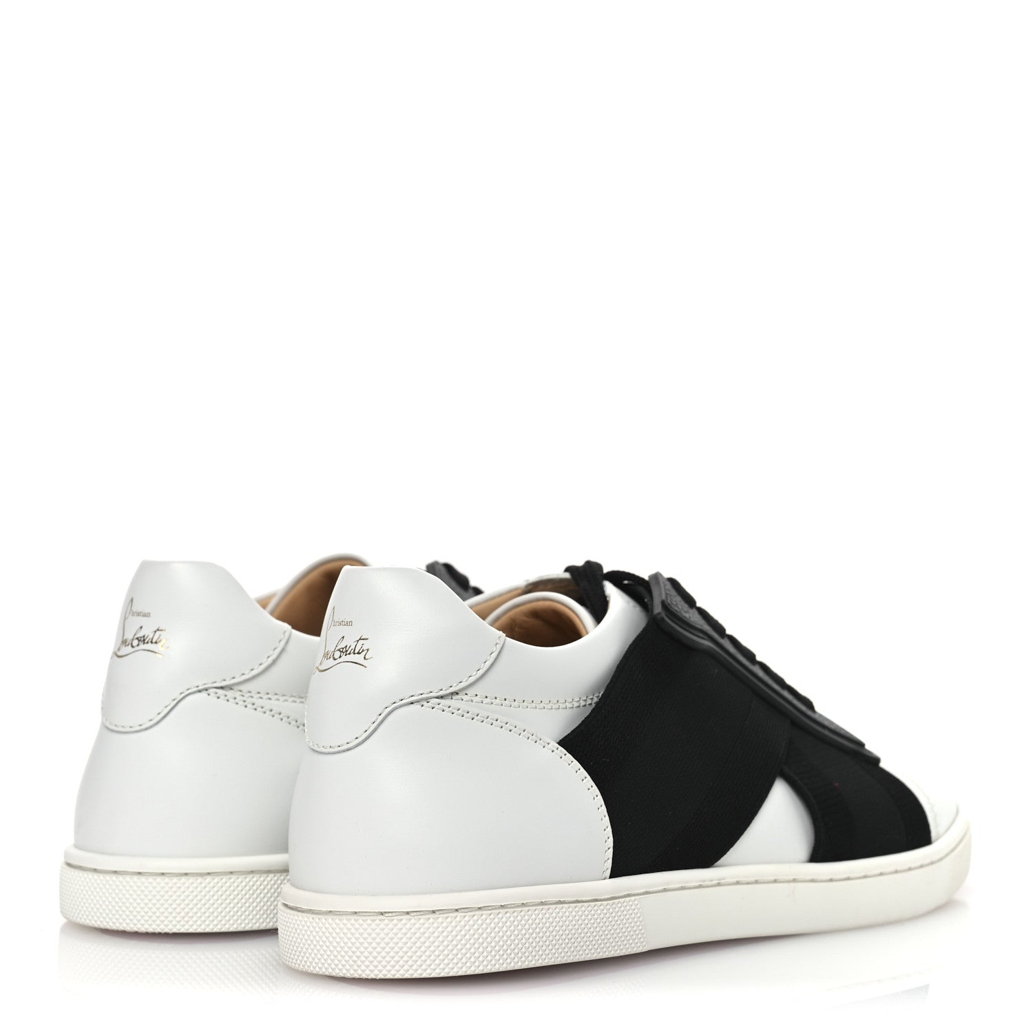 Christian Louboutin Calfskin Elastikid Donna Flat Sneakers 37 Bianco Black 5 of 10